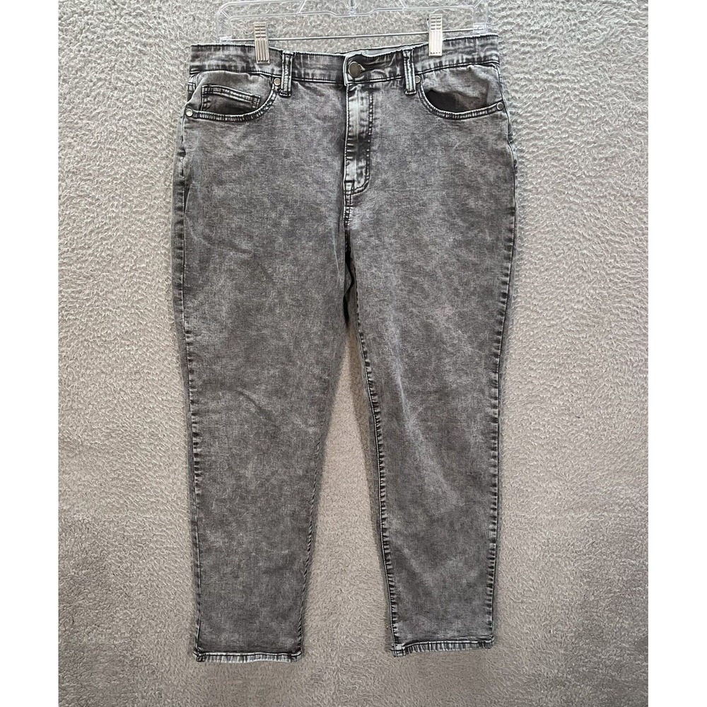 Easel Jeans Womens Large Gray Mid Rise Stretch Distressed Denim Preppy Casual